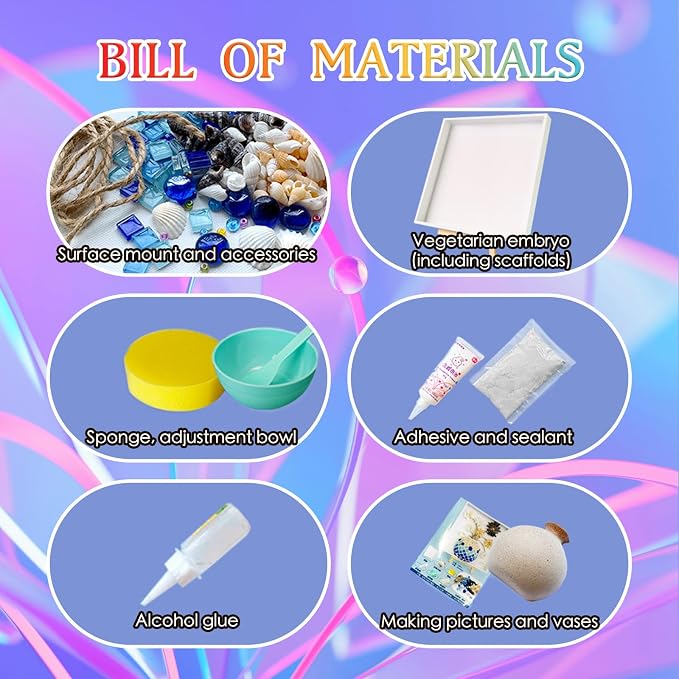 BOOPANREE Sea Glass Art Kit, DIY Resin Beach Art Kit, DIY Mosaic Arts and Craft - Image 4