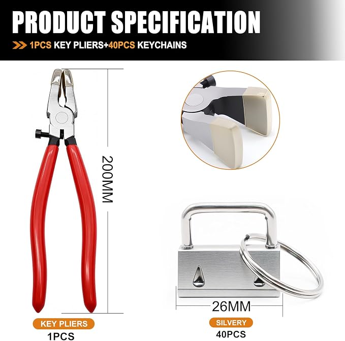 mankk 40PCS 1 inch Key Fob Hardware Set - Image 2