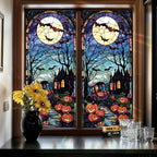 Halloween Stained Glass Window Film 17.71x39.97 Inch Pumpkin Carriage Ghost - Image 7