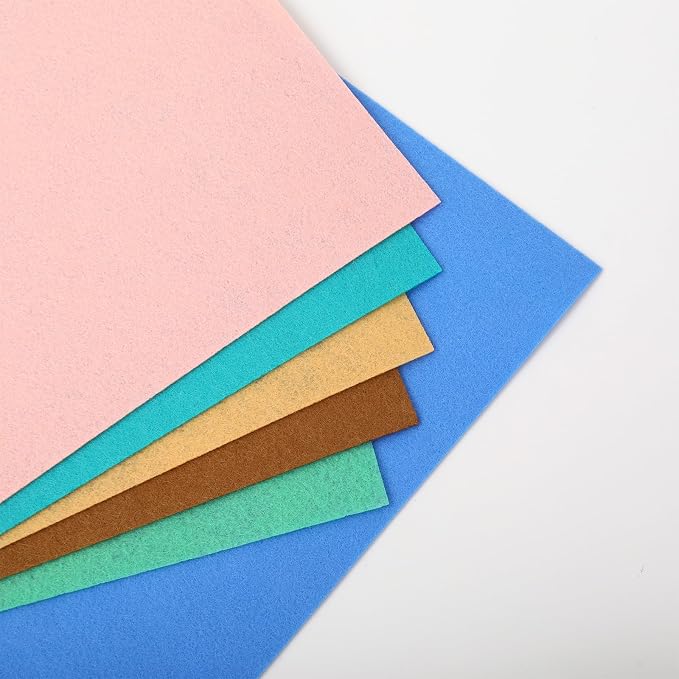 Whaline 18Pcs Boho Felt Fabric Sheets Soft Thick Assorted 6 Colors Craft Felt - Image 4