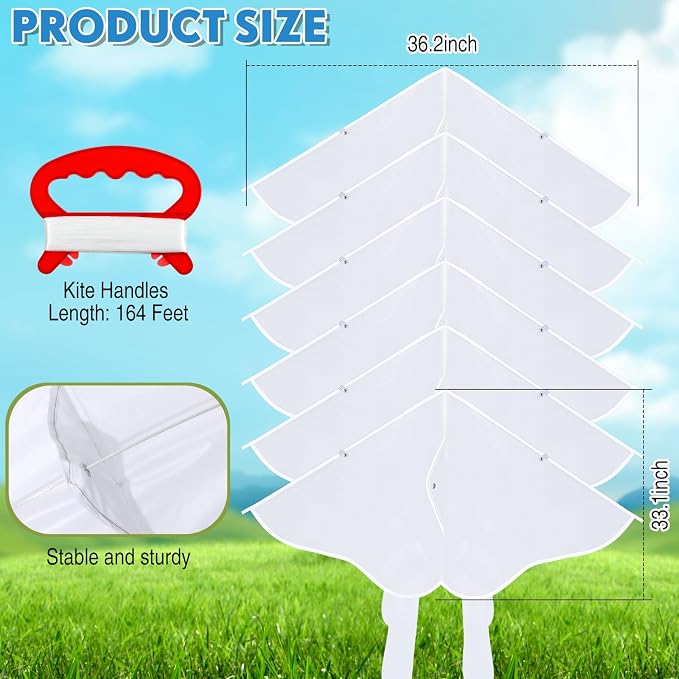 Libima 50 Pcs DIY Blank Kites for Kids Bulk Large Kite Making Kit Easy to Fly - Image 2