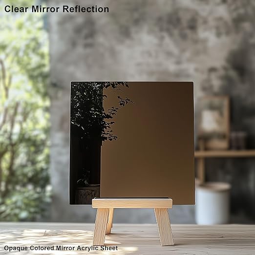 8x8 Inches Bronze Mirror Acrylic Sheet – 2 Pcs Reflective Acrylic Panel - Image 3