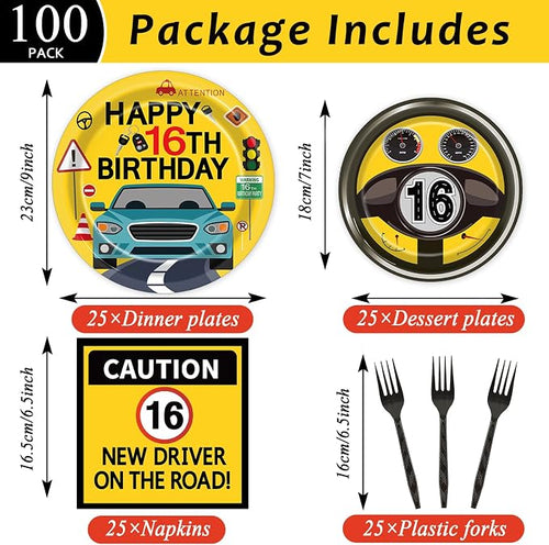 100 Pcs Drivers License 16th Birthday Party Decorations New Driver Car Plates - Image 2