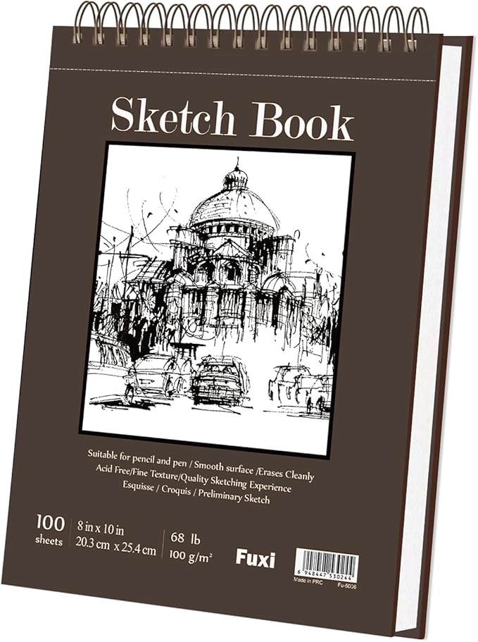 8" x 10" Sketch Book, 100 Sheets Hardcover Sketchbook, 68 lb/100gsm Drawing by SketchBook