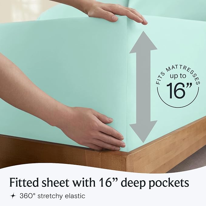 LuxClub 3 PC Twin XL Sheet Set, Deep Pockets Wrinkle Free Cooling Bed Sheets - Image 6