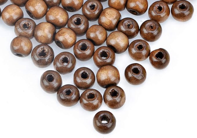 AD Beads Wood Spacer Loose Wooden Craft Beads Big Hole Beads Assorted - Image 3