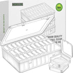 Bead Organizer Box, Craft Storage Box Features Hinged Lid and Labels, Mini Boxes by HOXILOB