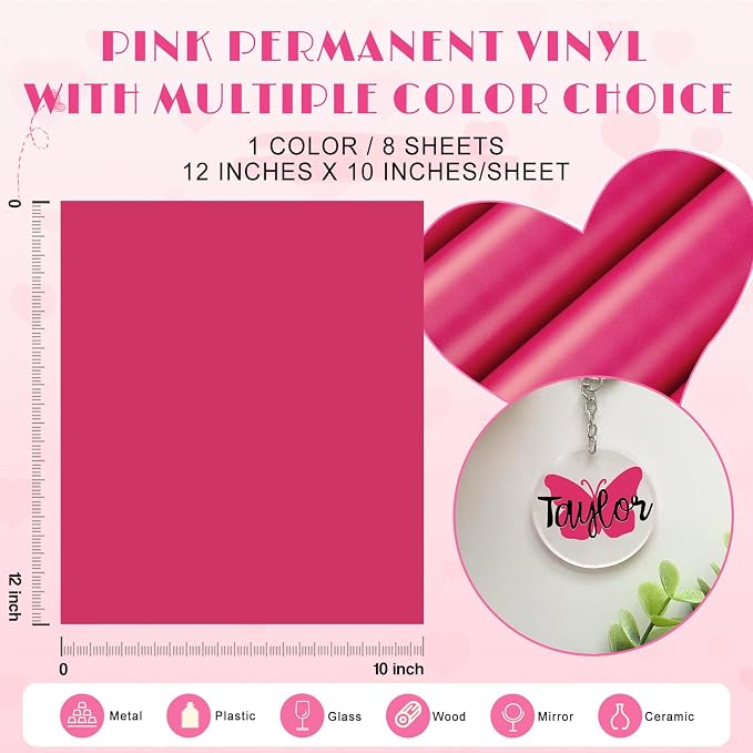 Tintnut Deep Ruby Permanent Vinyl 8 Sheets 12''x10'' Adhesive Vinyl | Solid - Image 2