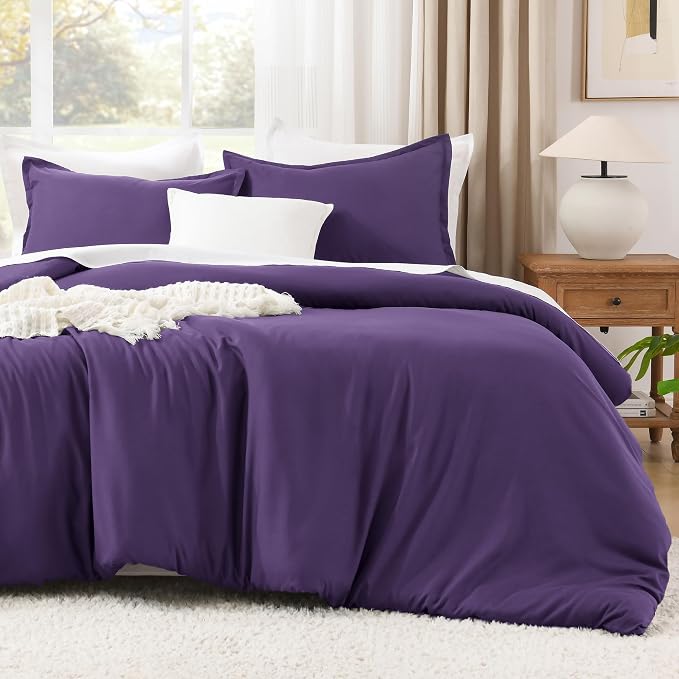 Litanika Dark Violet Purple Comforter Set Twin/Twin XL Size, 2 Pieces by Litanika