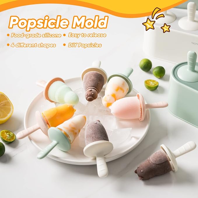 Popsicle Mold Set 4 Pieces Homemade Silicone Popsicle Maker Easy Release Ice - Image 2