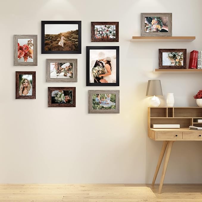 LUCKYLIFE Picture Frames Collage Wall Decor 10-Pack, Gallery Wall Frame Set - Image 2