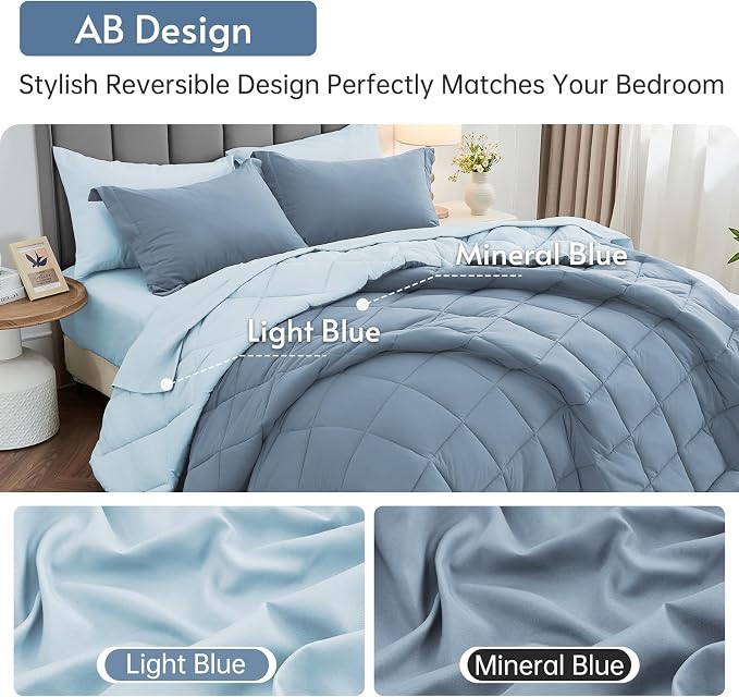 MUXHOMO 5 Pieces Twin XL Comforter Set, Reversible Bed in a Bag Twin XL Size - Image 3