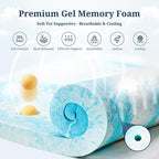 IULULU King Size Mattress Topper, 3 Inch Gel Memory Foam Topper, Pressure - Image 2
