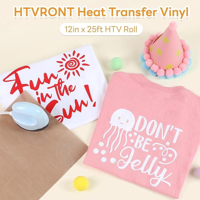 HTVRONT White HTV Roll Heat Transfer Vinyl - Image 7