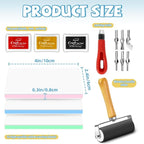 17 Pack Linoleum Block Stamp Making Kit, 3 Ink Pads, Brayer Roller & 6 Type - Image 2