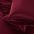 Aormenzy Satin Pillow Cases for Women Queen Size Set of 2, Burgundy Satin by Aormenzy