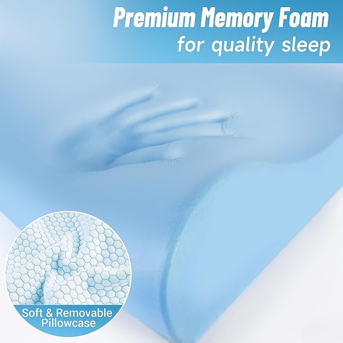 CloudBliss Memory Foam Pillow, Ergonomic Neck Contour Cervical Pillow - Image 3