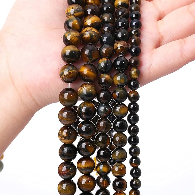 Yellow Blue Tiger Eye Beads Natural Stone Round Loose Beads Energy Gemstone - Image 6