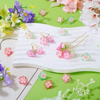 FASHEWELRY 30Pcs Transparent Acrylic Glass Flower Charms 18mm Colorful - Image 2