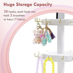 Pinzoveco Bracelet Holder, 3 Tier Wooden Rotating Bracelet Display Stand - Image 6