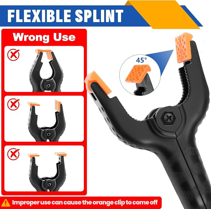20 Pack 4.5 inch Plastic Spring Clamps, Backdrop Clips, Woodworking Clamps - Image 4