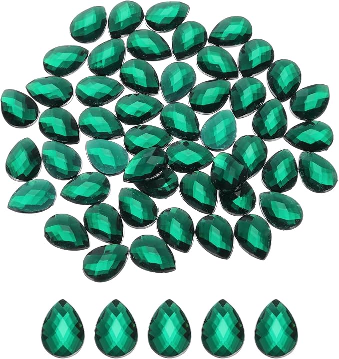 MECCANIXITY 50PCS Flat Back Acrylic Teardrop Gems 18x25mm Artificial Rhinestones by MECCANIXITY