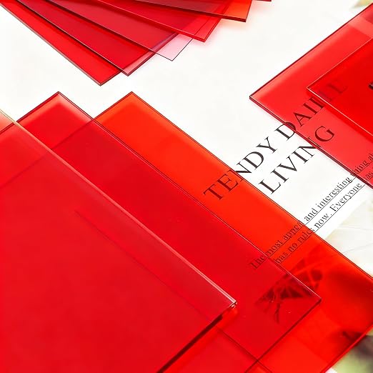 Macarrie 12 Pcs Colored Acrylic Sheets 1/8 Inch Thick Translucent Colored - Image 5
