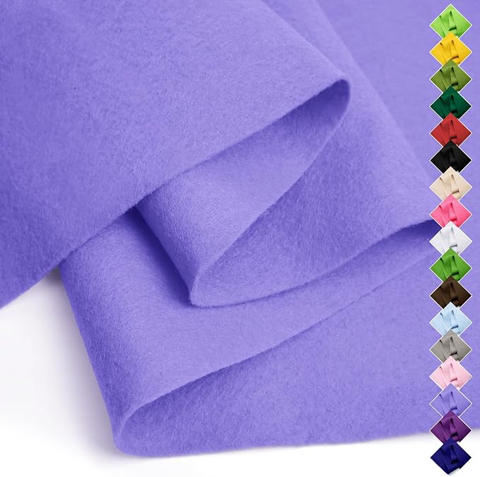 Soft Felt Fabric Sheet 18" x 36", 1.6mm Acrylic Craft Felt, Lavender | Soft by AblemeDeco