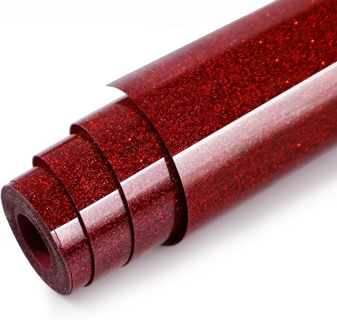 Red Glitter HTV Heat Transfer Vinyl by WRTUUED