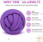 3.53oz Wool Roving: Needle Felting Wool White Roving Wool Felting Supplies Pure - Image 2