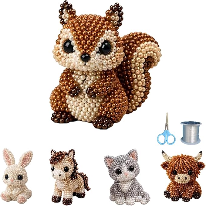 CJNEJGT Kid Friendly 3D Beaded Animal DIY Kit, Stress Relief Leisure DIY Bead by Unknown