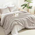 Litanika Comforters Linen Oversized Queen Size, 3 Pieces Lightweight Solid by Litanika