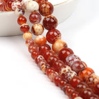 35pcs Round Loose Polish Fire Agate Beads - Image 5