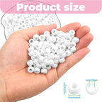 1000Pcs Pony Beads Bracelet 9mm White Plastic Barrel Pony Beads - Image 2