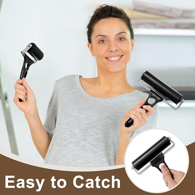 Frienda 6 Pack Rubber Brayer Rollers Set, 2 Inch, 3.2 and 4.7 Inch Hard Rubber - Image 3