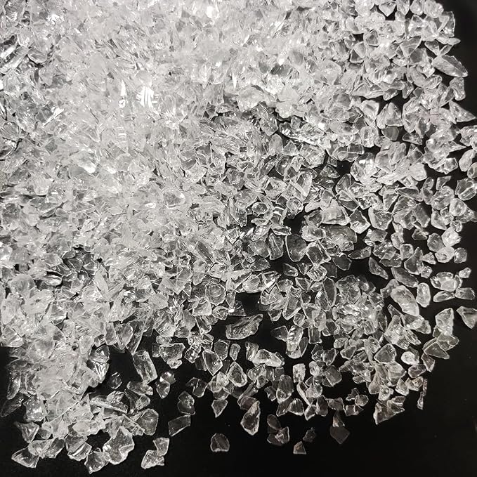 1.3LB Crushed Glass for Resin Art, Broken Piece Granules Crafts, Transparent | by HappyFiller