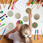 40Pcs DIY Unfinished Mandala Painting Wood Craft Wooden Chips Coloring - Image 7