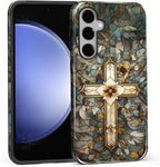 for Samsung Galaxy S25 FE Case, Christian Cross Stained Glass Pattern Glossy 2 - Image 3