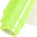 Neon Yellow Glitter HTV Heat Transfer Vinyl Roll 12inch x 20 ft by WOOGLITTER
