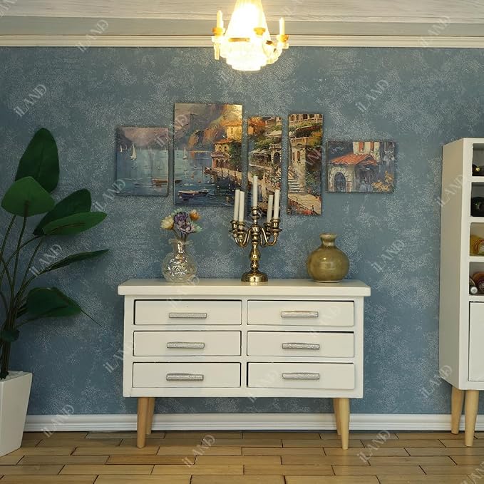 iLAND Dollhouse Furniture on 1/12 Scale of Dining-Room, Wooden Doll House - Image 4