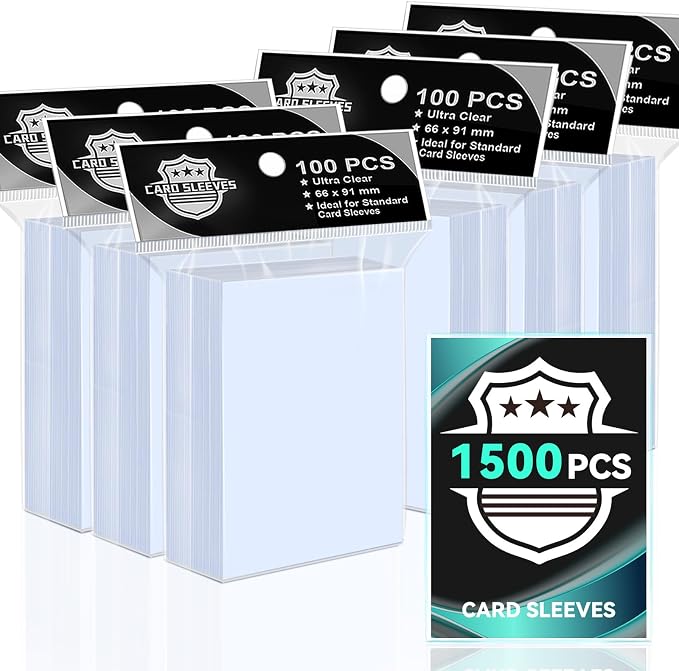1500PS Clear Card Sleeves for Standard Trading Cards, Penny Trading Card Sleeves by VKshop