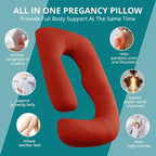 Sasttie Pregnancy Pillows for Sleeping, Jumbo U Shaped Cooling Full Body Pillow - Image 7