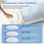 Cooling Bed Pillows for Sleeping 2 Pack Shredded Memory Foam Pillows Standard - Image 4