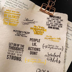 Yoksas 240Pcs Black Golden Foil Sentence Quote Stickers, Transparent Junk - Image 3