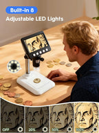 Coin Microscope, 4.3" LCD USB Digital 1000X 1080P Coin Magnifier | 8 Adjustable - Image 5