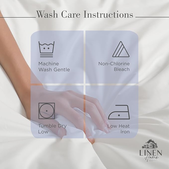Linen Home 100% Cotton Percale Twin Sheets 3-Piece Set, Soft Breathable & - Image 5