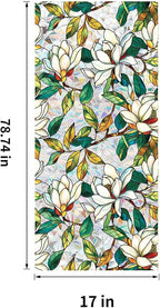 Floral Stained Glass Window Privacy Film, Retro Decorative Rainbow Window - Image 2