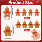 Augshy 64Pcs Christmas Gingerbread Man Resin Charms - Image 2