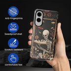 Case for Samsung Galaxy S25 Edge Case, Skeleton Reader Goth Floral Design - Image 3
