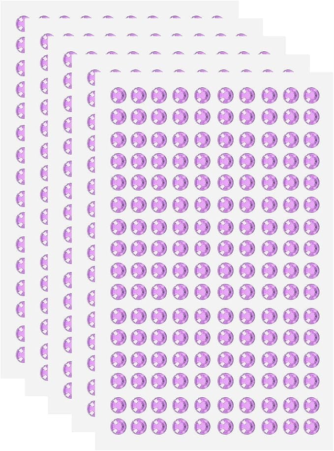 HARFINGTON 5 Sheet/800pcs Rhinestone Adhesive Stickers Self Adhesive Acrylic by HARFINGTON